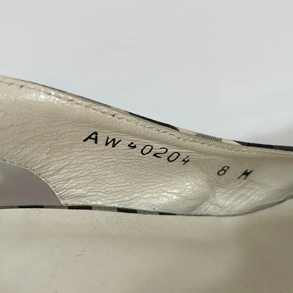 Stuart Weitzman Wedge Espadrille Heels Navy And White Gingham Size 8